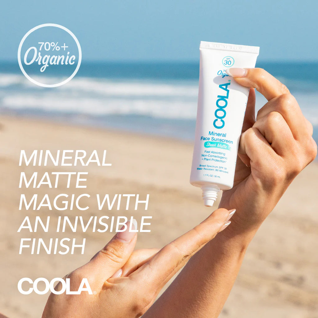 COOLA Mineral Face Organic Sunscreen Lotion Sheer Matte SPF 30 – Tinted