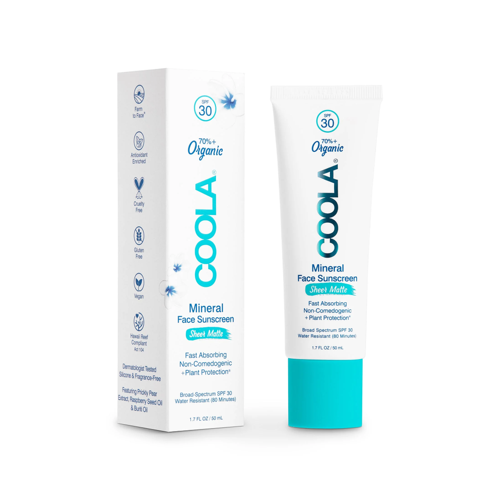 COOLA Mineral Face Organic Sunscreen Lotion Sheer Matte SPF 30 – Tinted
