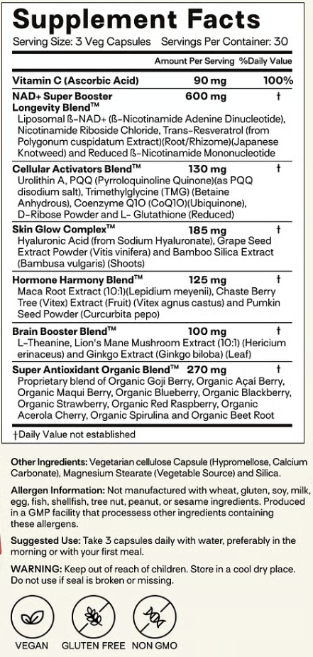 Happy Aging NAD+ Advanced Longevity Formula